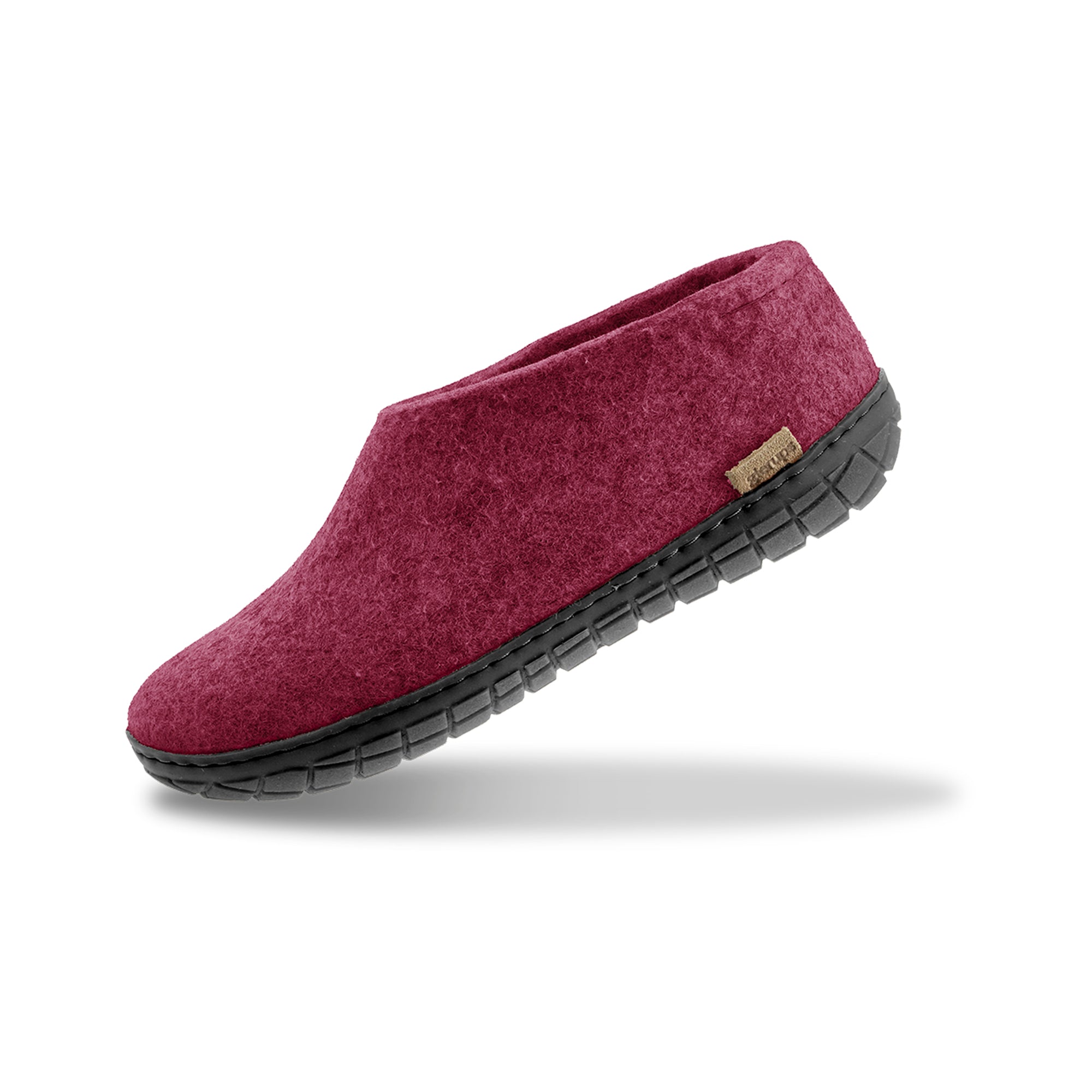 Glerups Cranberry Wool Black Rubber Slip On Slippers Boot with natural rubber sole - black - Cranberry – glerups.com main image 3
