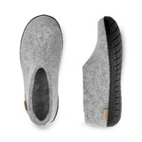 Shoe with natural rubber sole - black - Grey