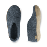 Shoe with leather sole - Denim