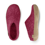 Slip-on with leather sole - Cranberry