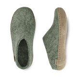 Slip-on with leather sole - Moss
