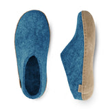 Slip-on with leather sole - Petrol