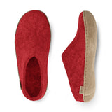Slip-on with leather sole - Red