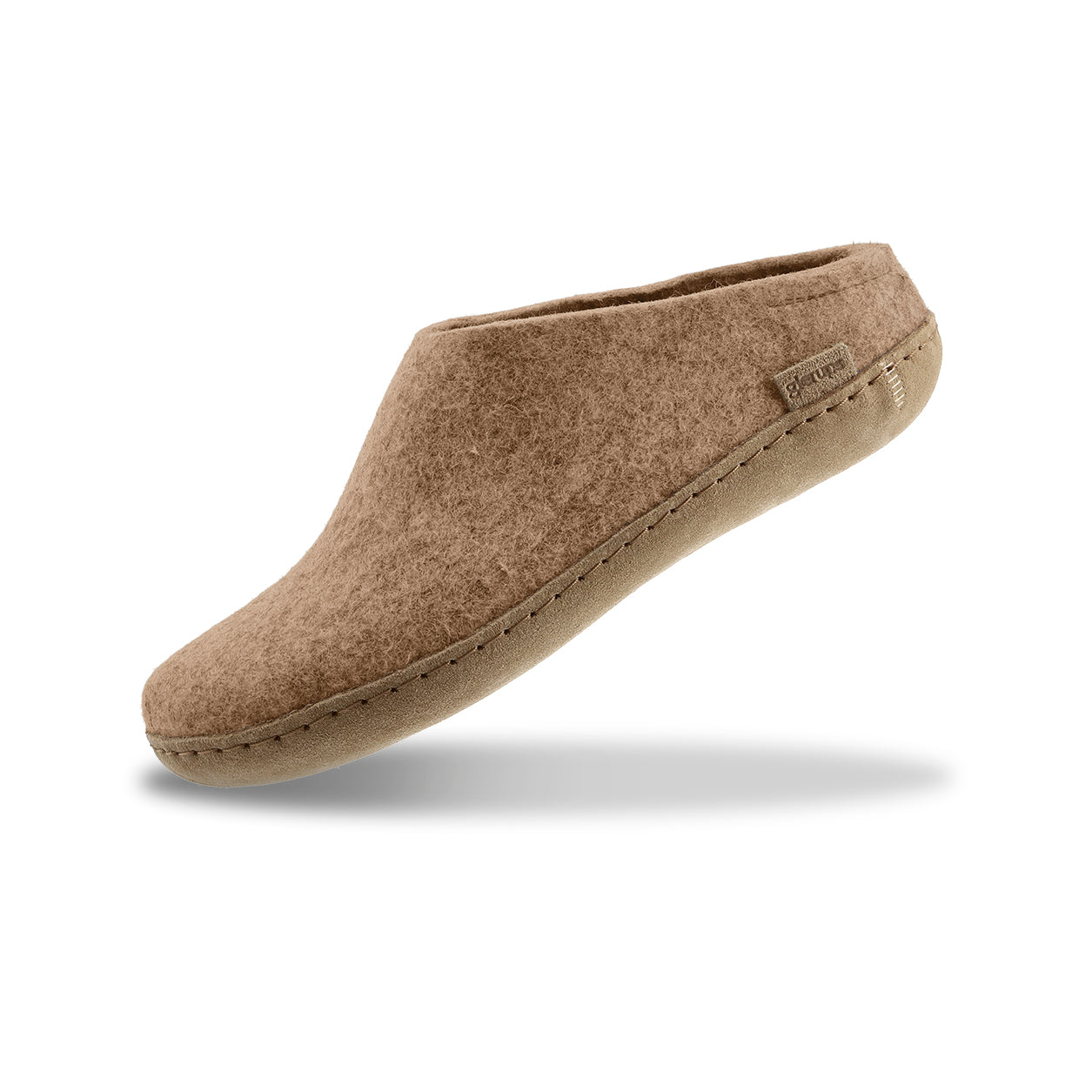 Glerups Men\'s open-heel slippers/clogs dark blue felted wool leather sole 45/11 Boot with leather sole - Denim – glerups.com main image 2