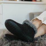 glerups Boot with wool shaft - Limited edition Boot with rubber sole Charcoal