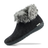 glerups Boot with wool shaft - Limited edition Boot with rubber sole Charcoal
