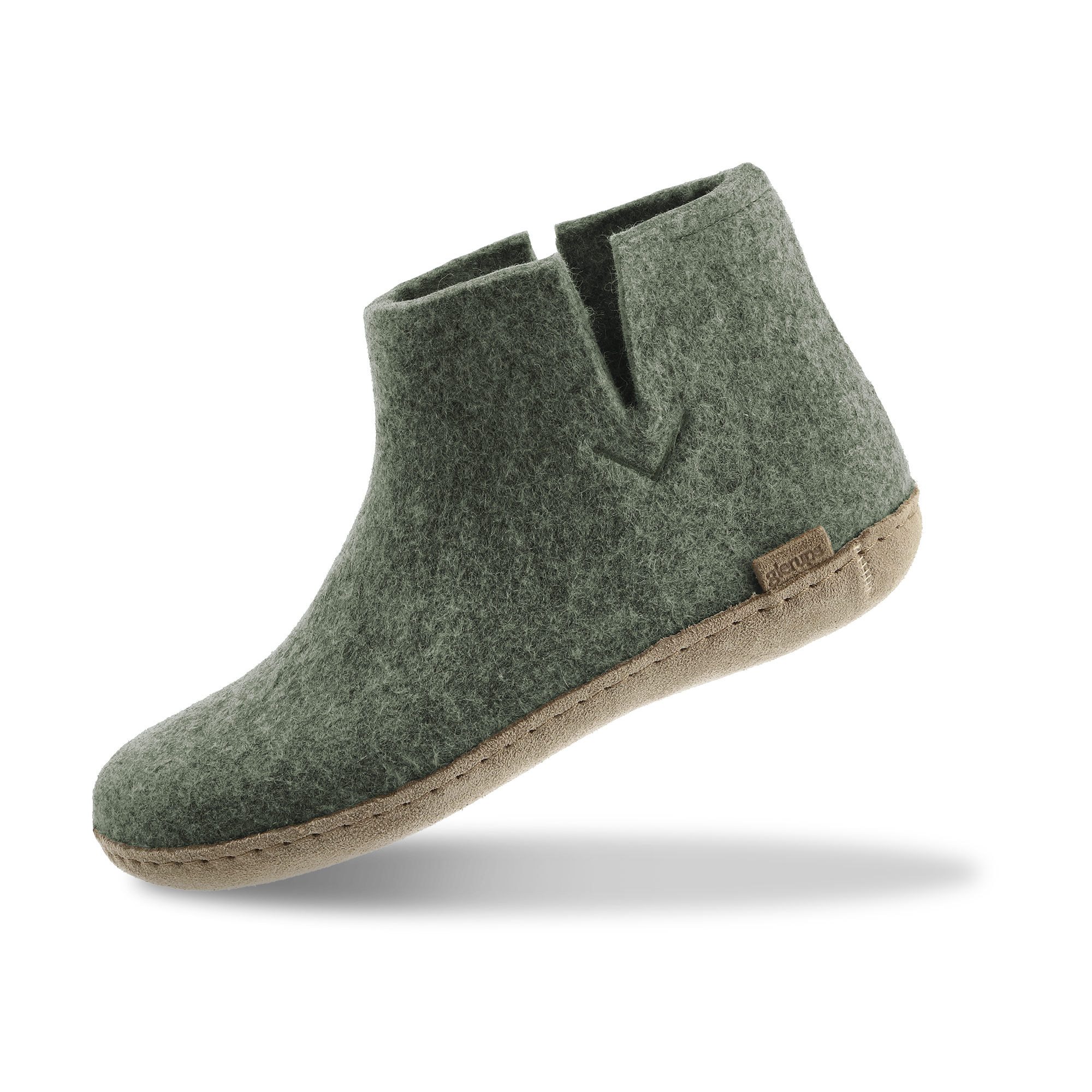 Boot with leather sole - Moss – glerups.com