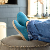 Slip-on with leather sole - Petrol