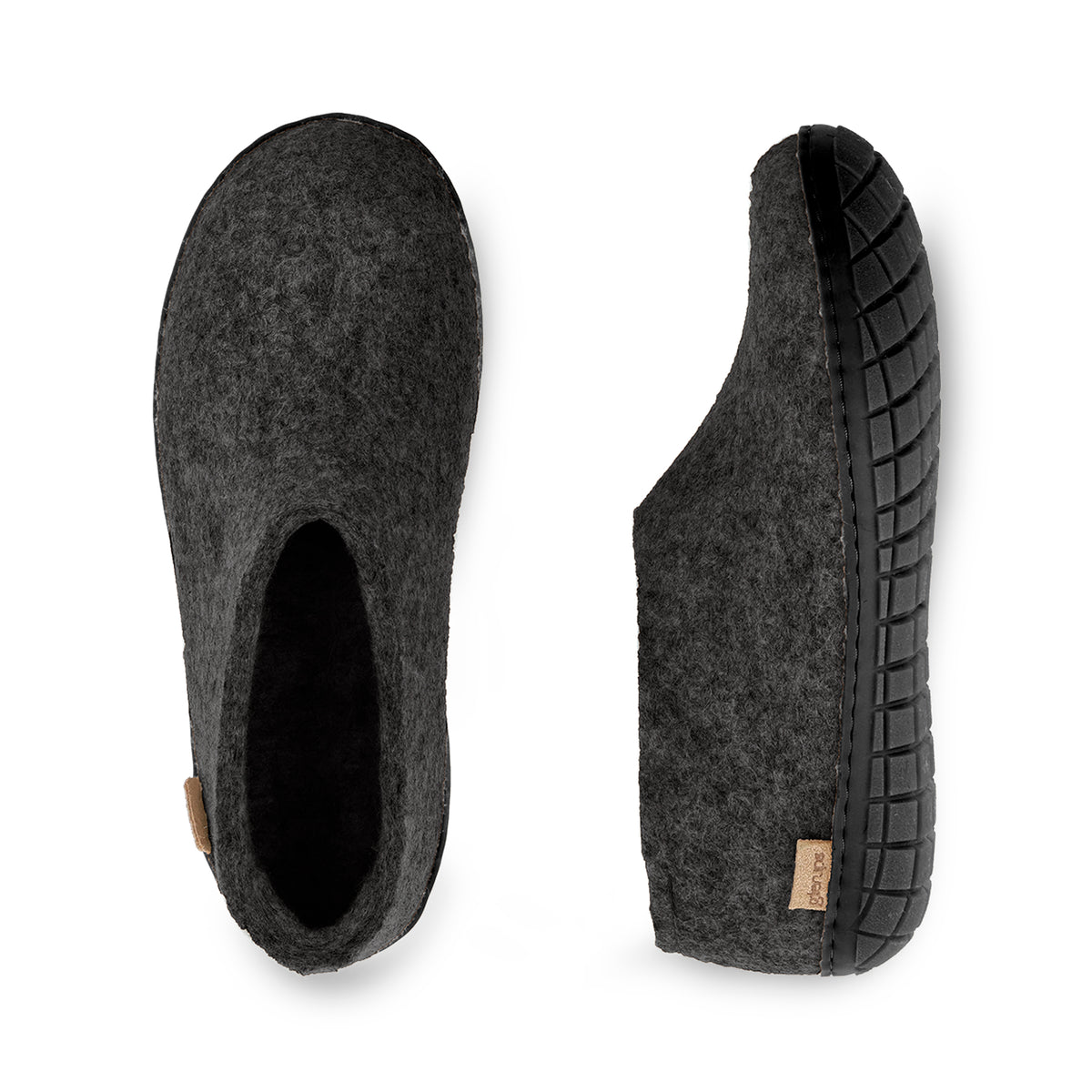 Shoe with natural rubber sole - black - Charcoal