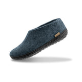 Shoe with natural rubber sole - black - Denim