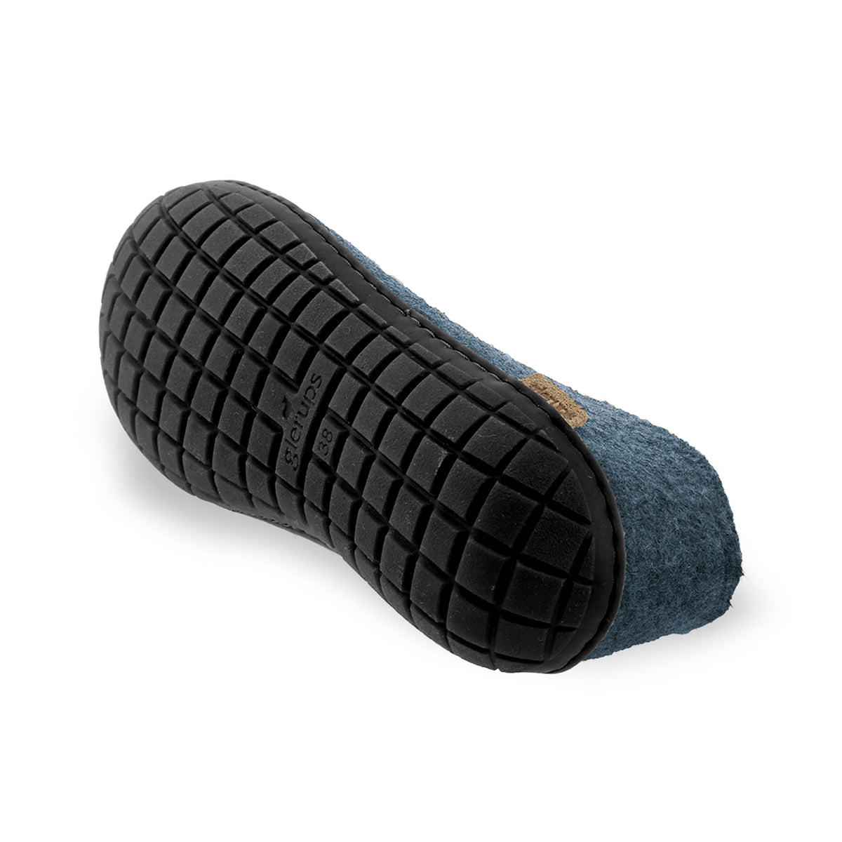 Shoe with natural rubber sole - black - Denim