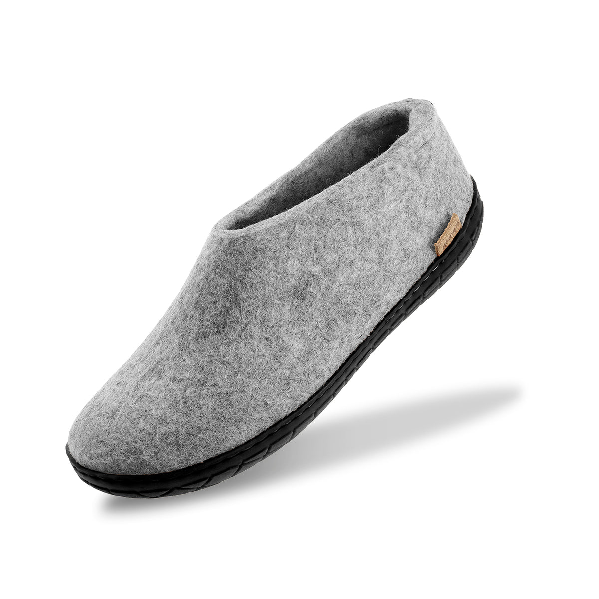 Shoe with natural rubber sole - black - Grey