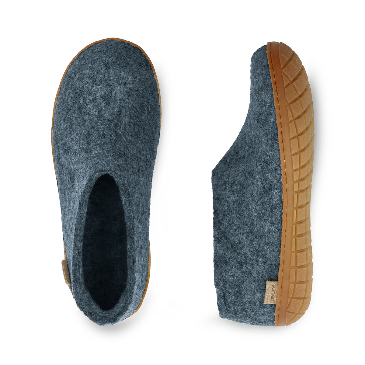 Shoe with natural rubber sole - honey - Denim