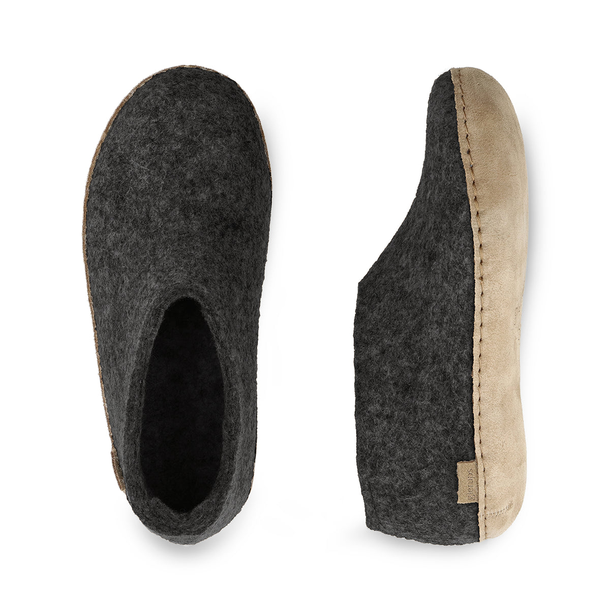 Shoe with leather sole - Charcoal