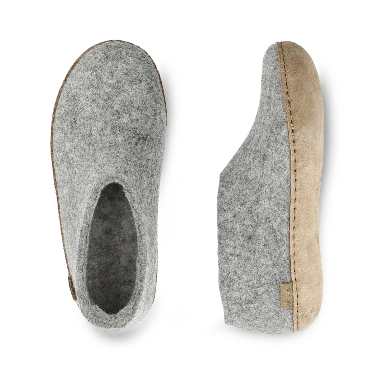 Shoe with leather sole - Grey