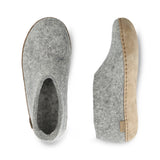 Shoe with leather sole - Grey