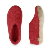 Shoe with leather sole - Red