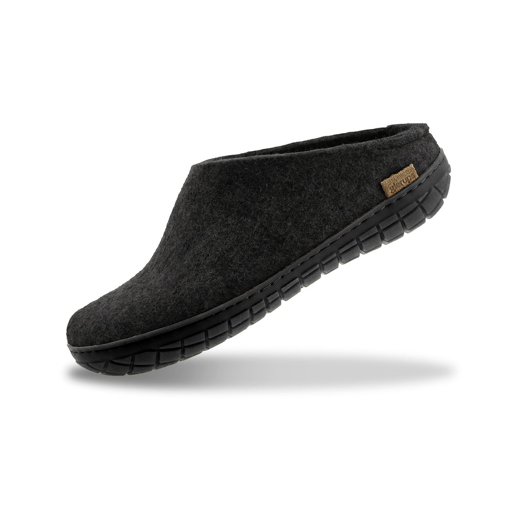 glerups Slip-on with natural rubber sole - black - Charcoal