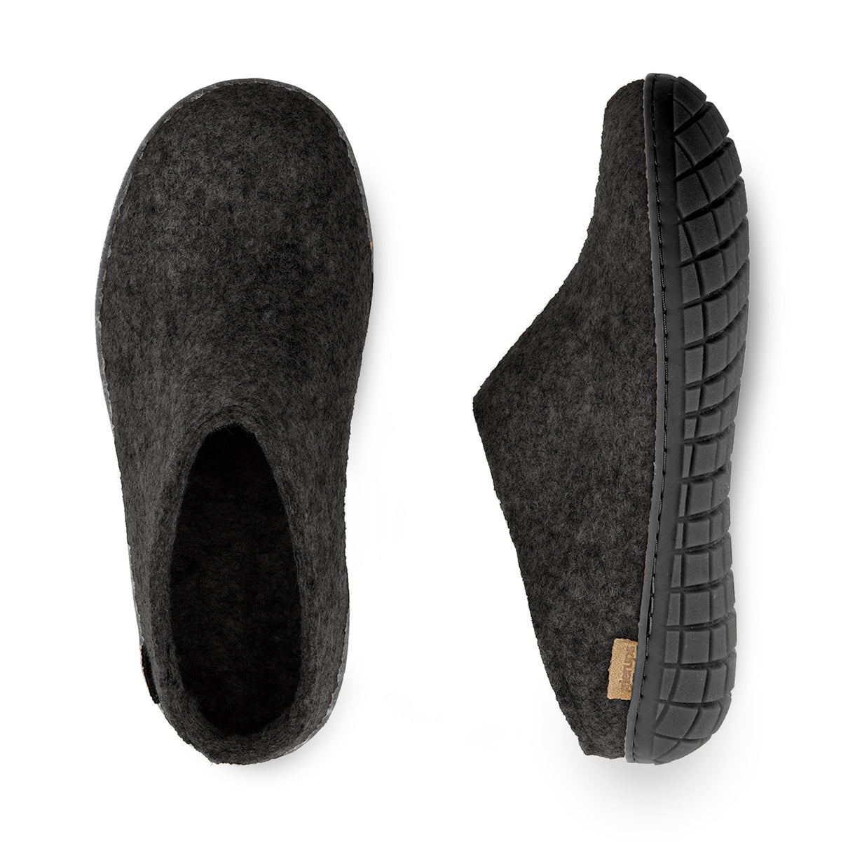 Slip-on with natural rubber sole - black - Charcoal