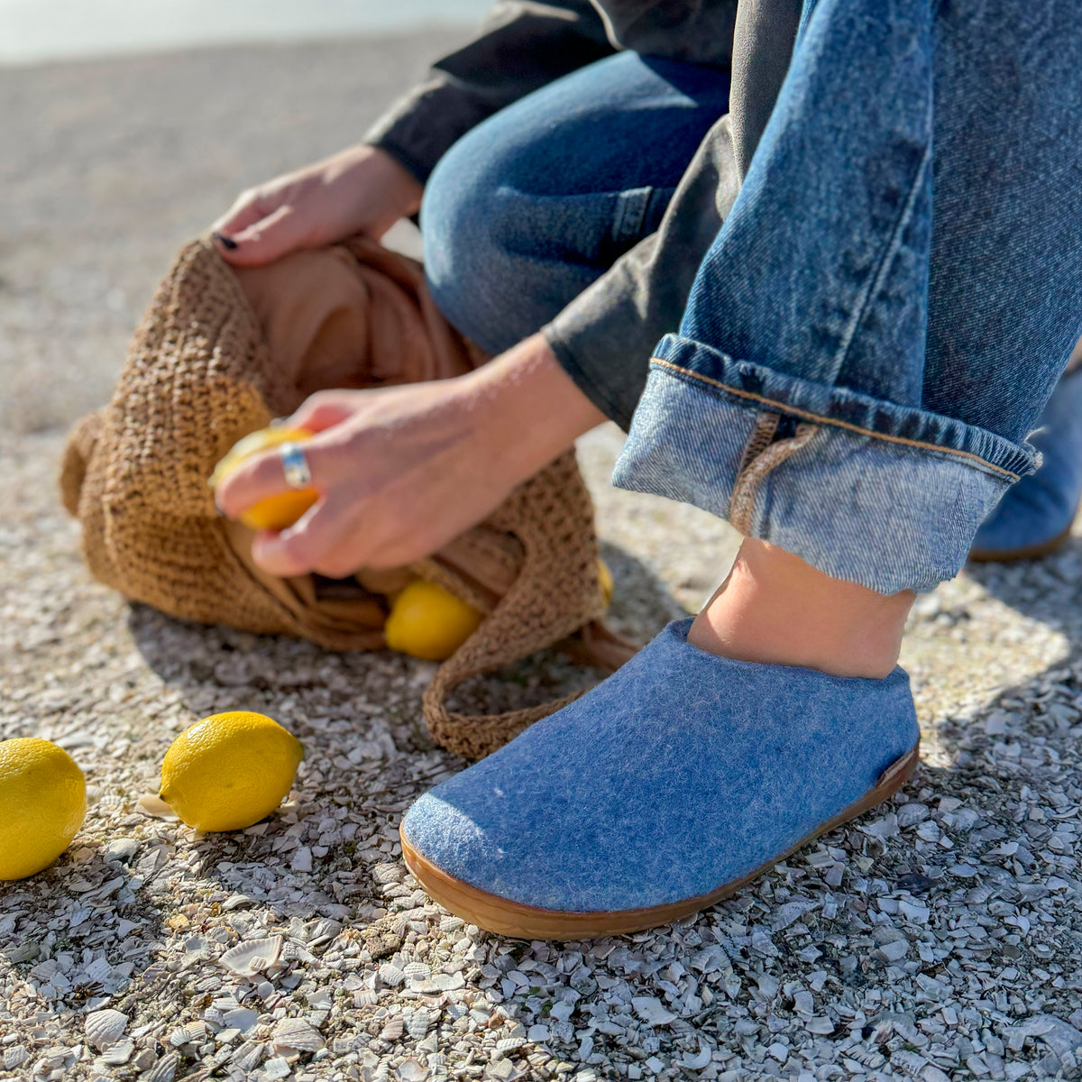 Slip-on with natural rubber sole - honey - Sky