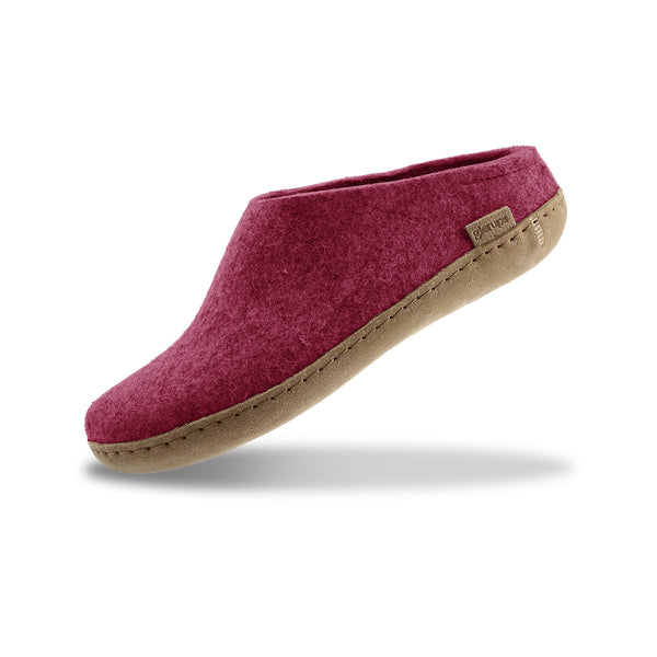 Slip-on with leather sole - Cranberry