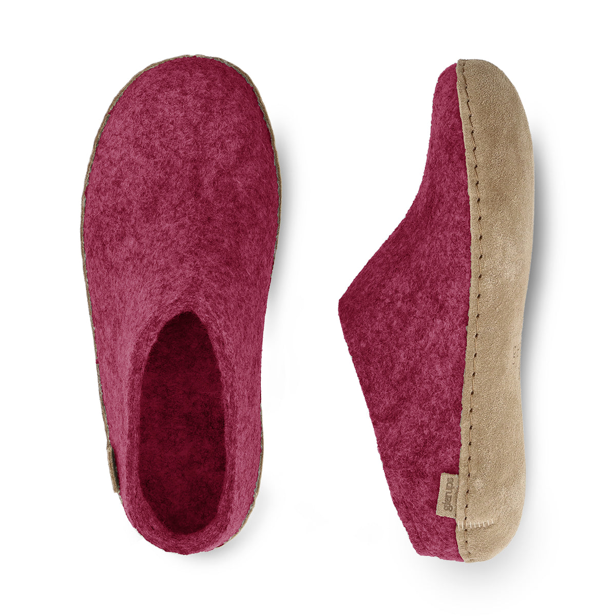 Slip-on with leather sole - Cranberry