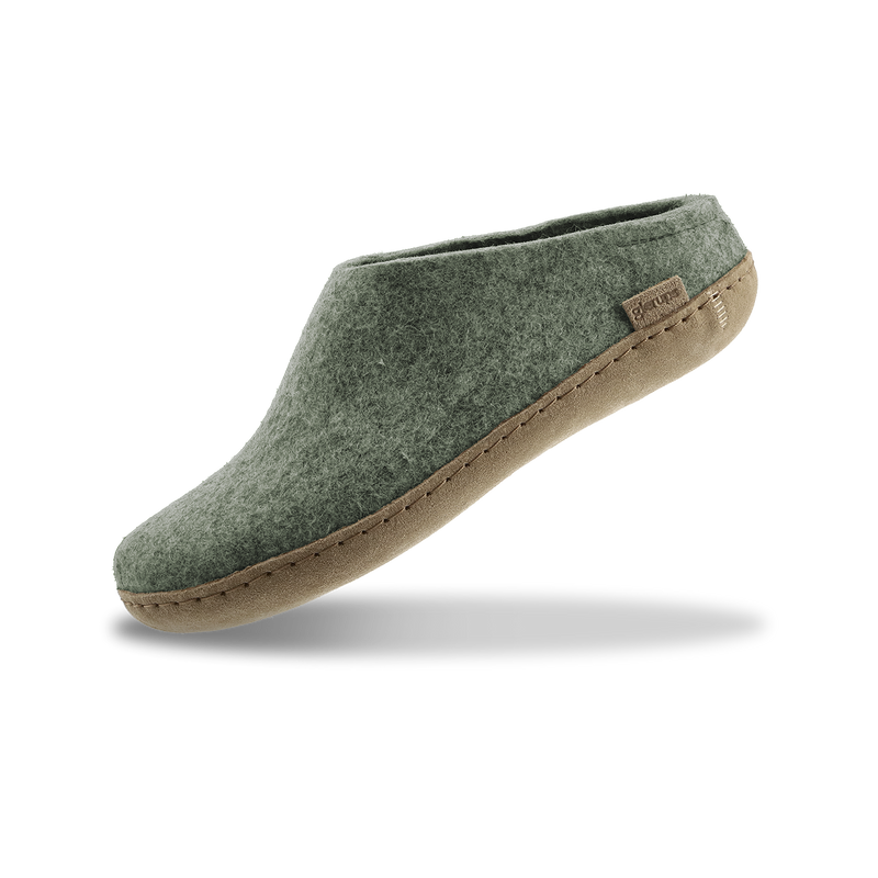 Slip-on with leather sole - Moss