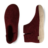 Boot with leather sole - Beet