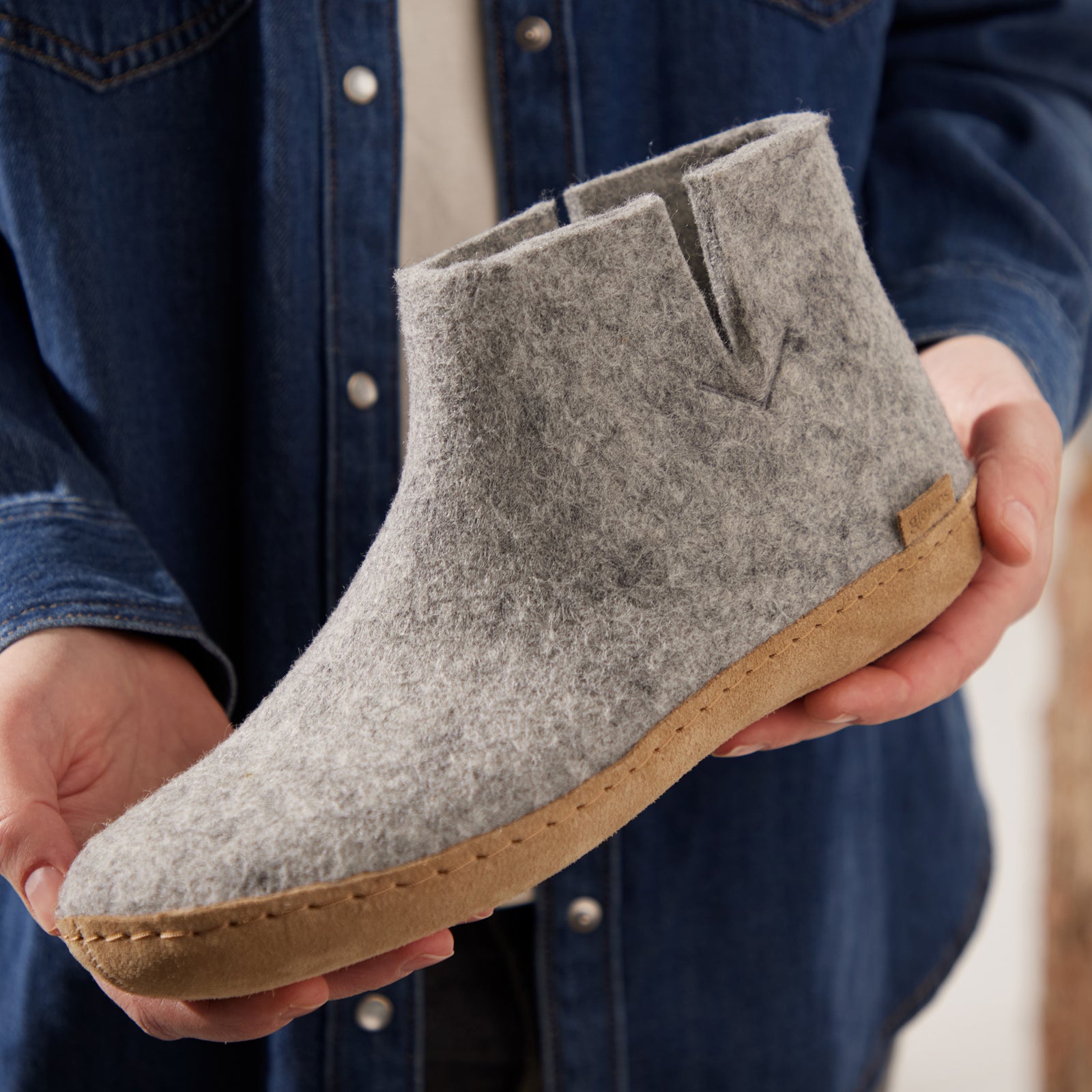 Boot with leather sole - Grey – glerups.com Boot with leather sole - Grey – glerups.com