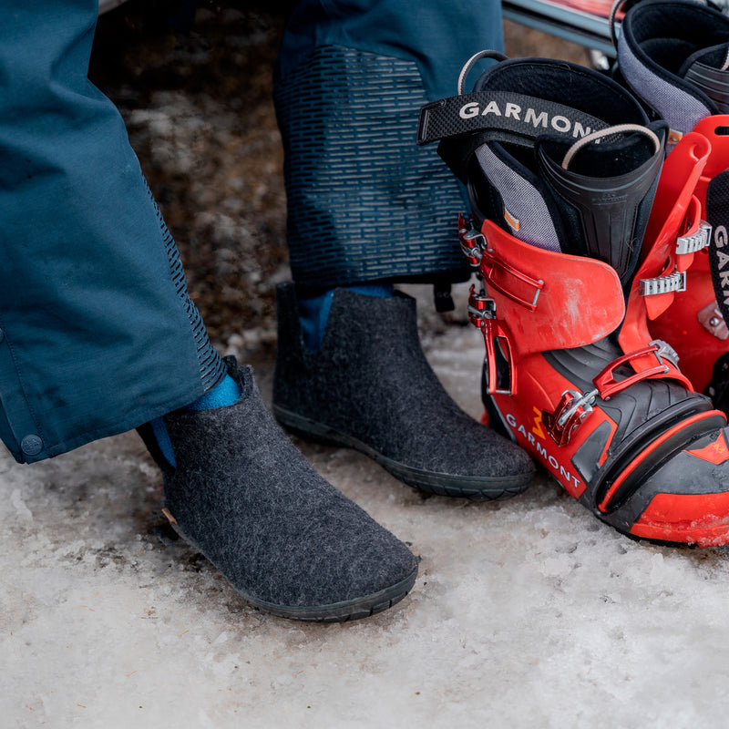 glerups Boot with natural rubber sole - black Boot with rubber sole Charcoal