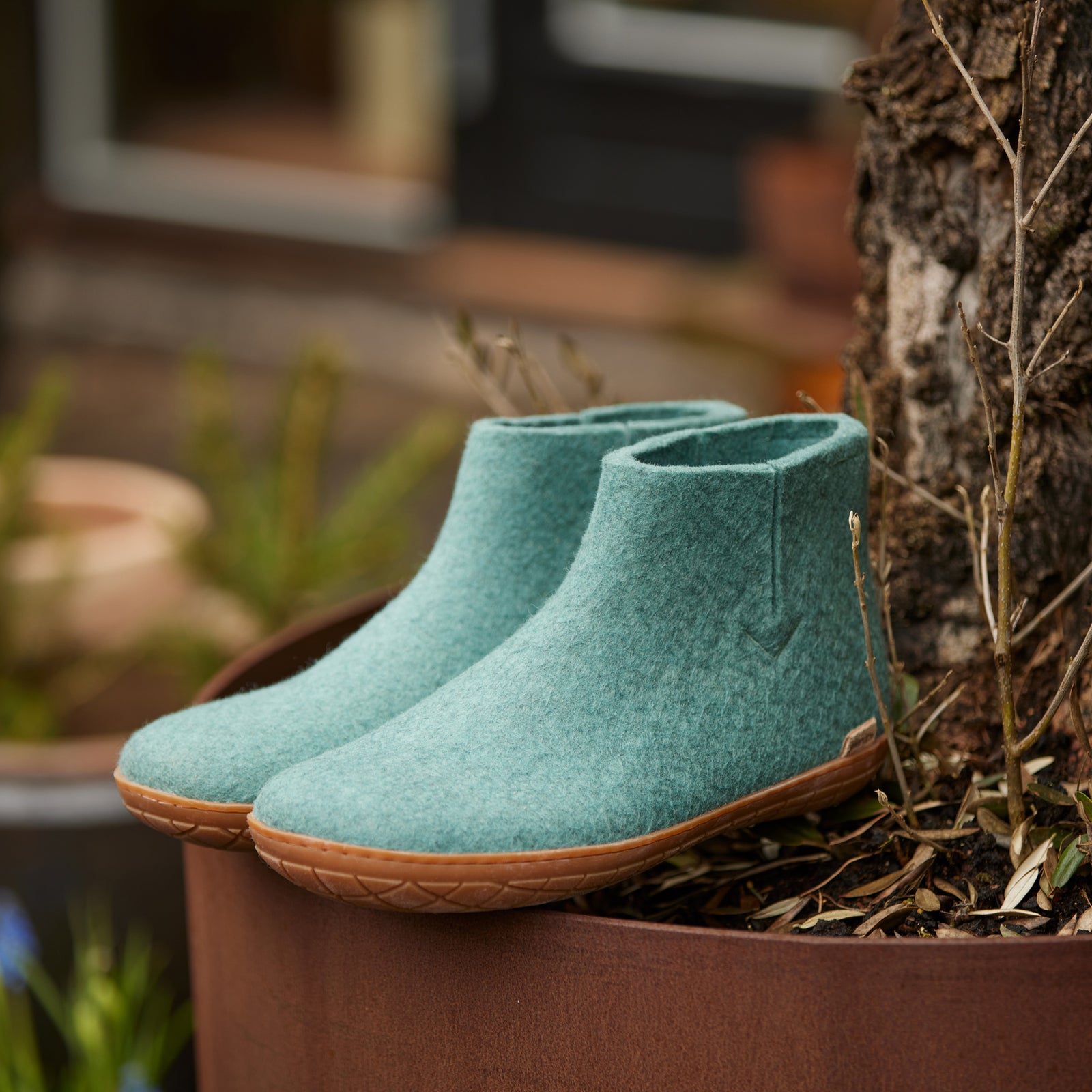 Boot with natural rubber sole honey North Sea glerups