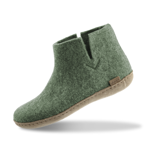Boot with leather sole - Moss