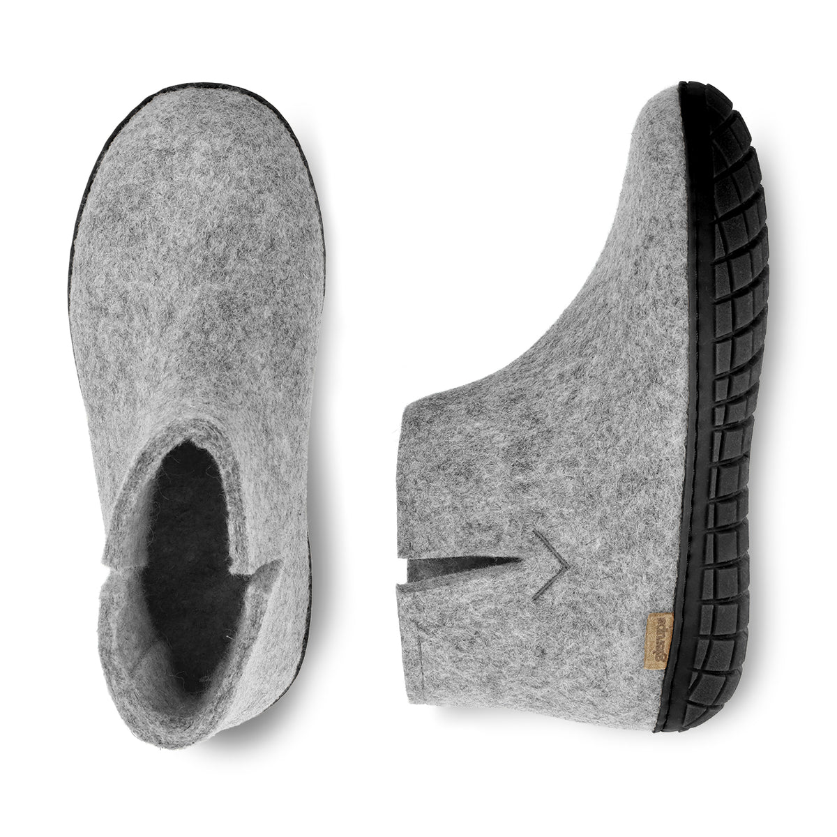 Boot with natural rubber sole - black - Grey