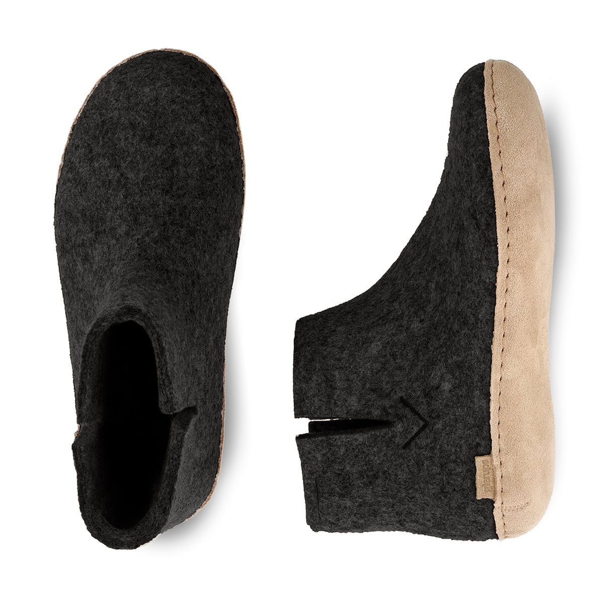 Boot with leather sole - Charcoal