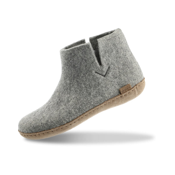 Boot with leather sole - Grey