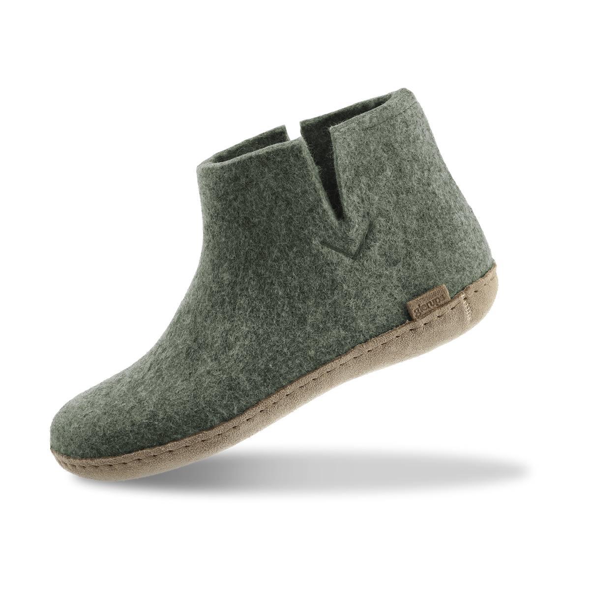 Boot with leather sole - Moss