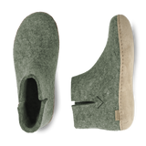 Boot with leather sole - Moss