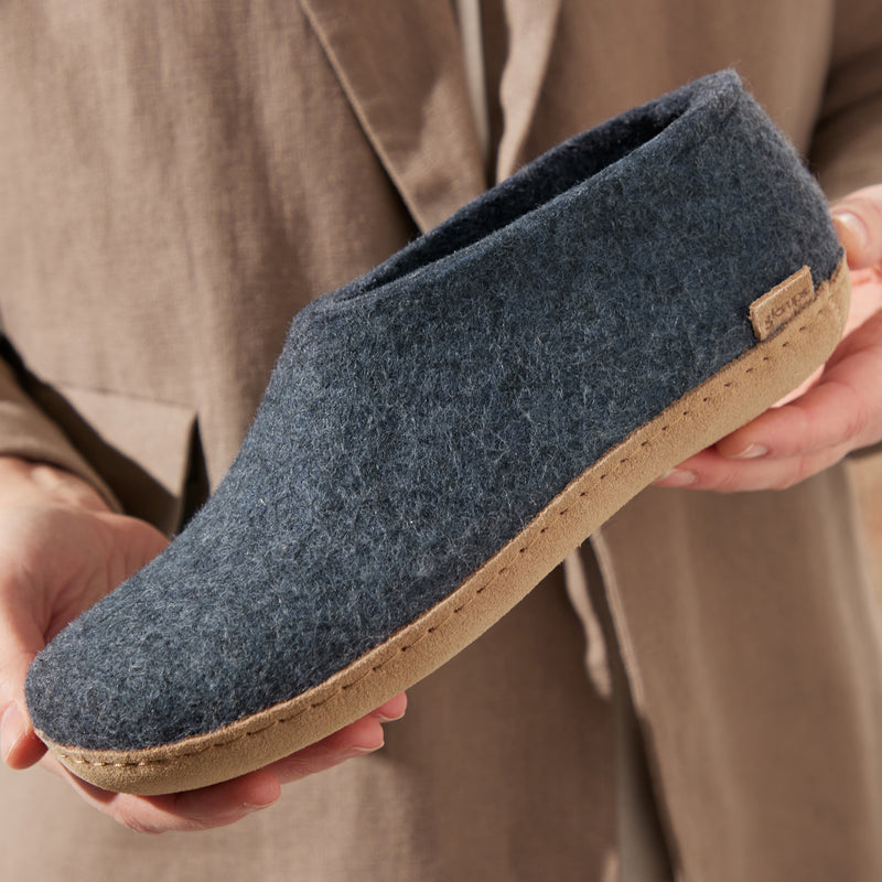 Shoe with leather sole Denim glerups