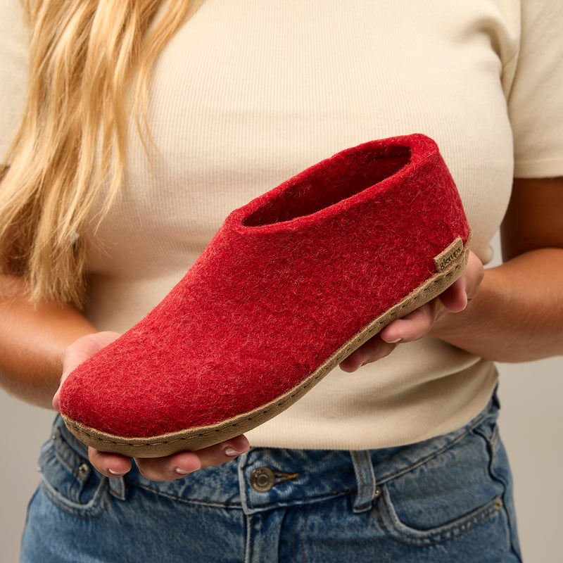 glerups Shoe with leather sole Shoe with leather sole Red