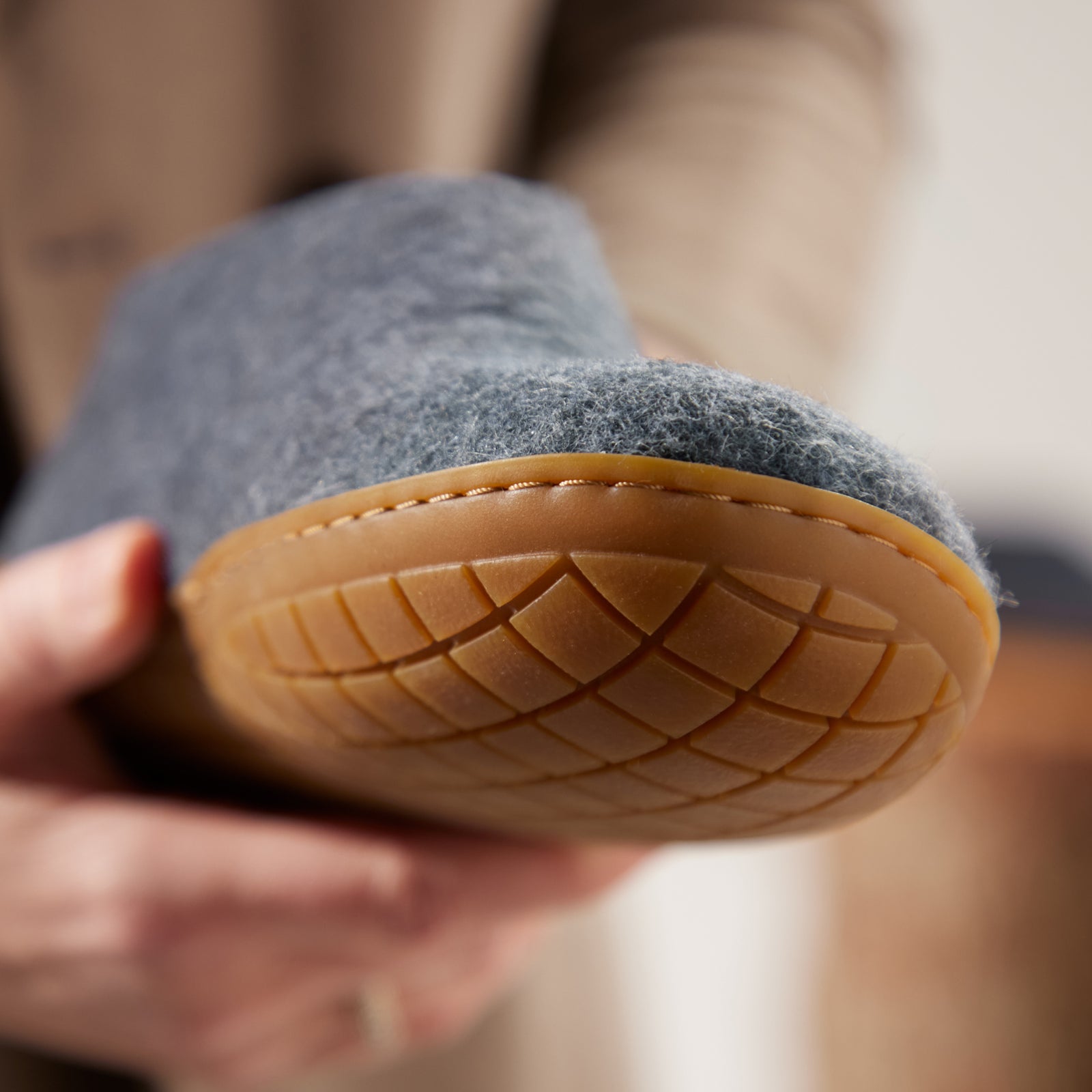 Shoe with natural rubber sole honey Denim glerups