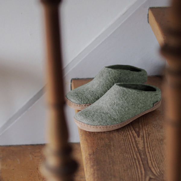 Slip-on with leather sole - Moss