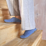 Slip-on with leather sole - Sky