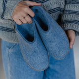 Slip-on with leather sole - Sky