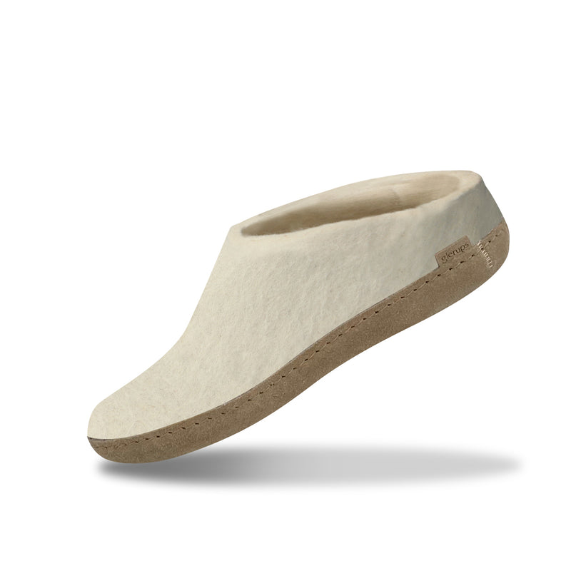 Glerups Slip On with Leather Sole Off White Size 44