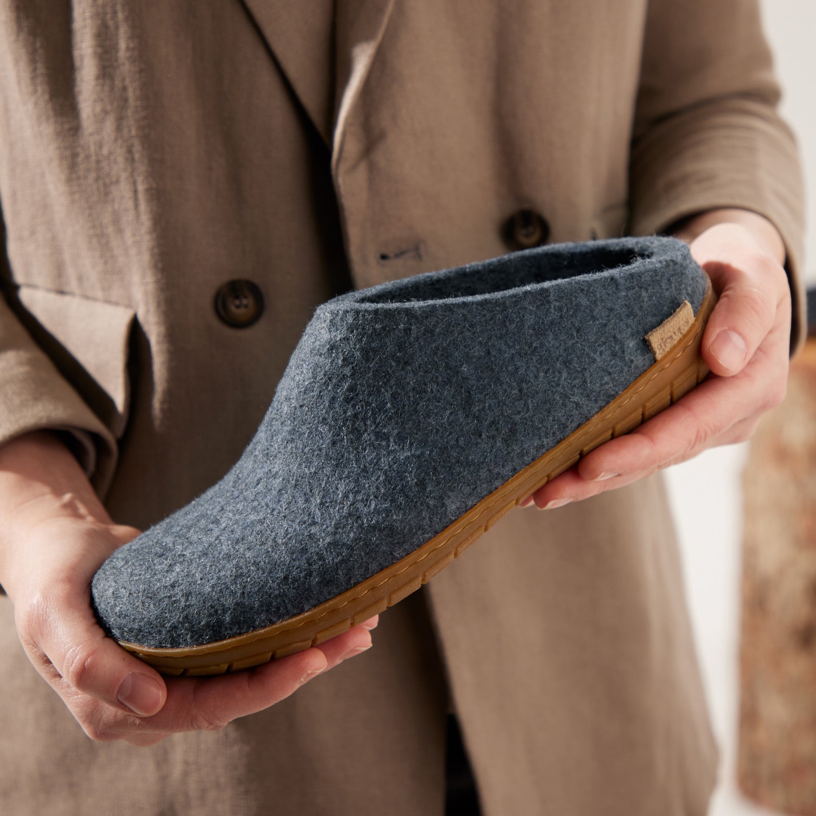 Slip on with natural rubber sole honey Denim