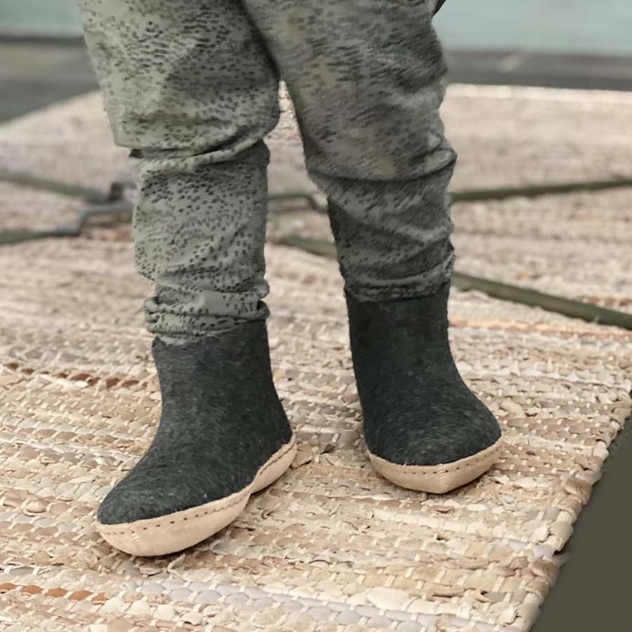 glerups Boot junior Boot with leather sole Forest