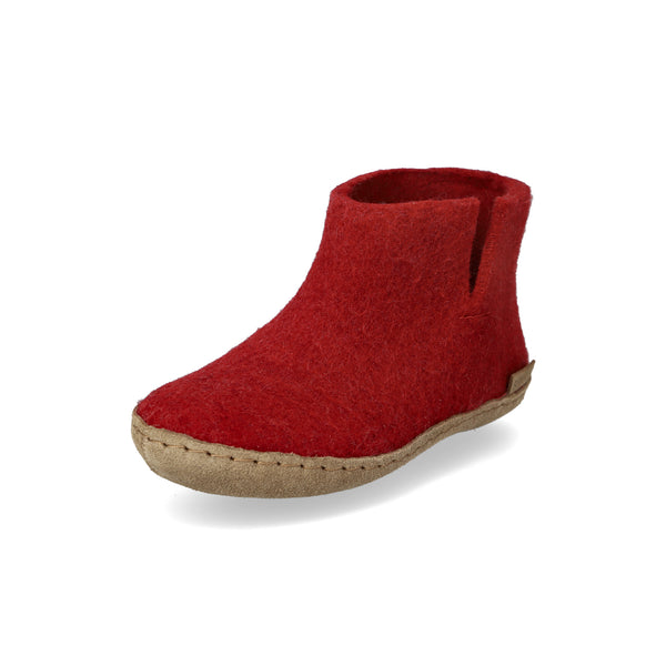 glerups Boot junior Boot with leather sole Red