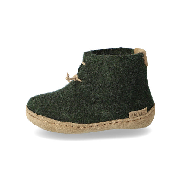 glerups Boot kids Boot with leather sole Forest