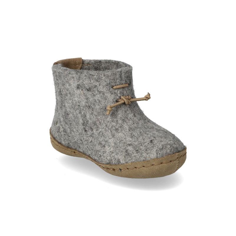 glerups Boot kids Boot with leather sole Grey