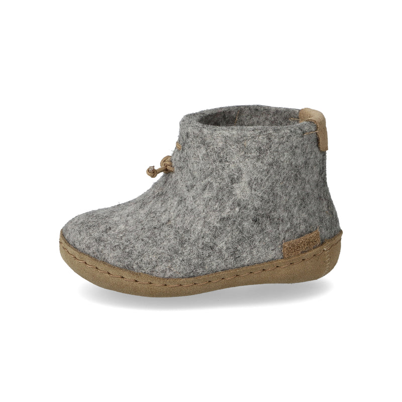 glerups Boot kids Boot with leather sole Grey